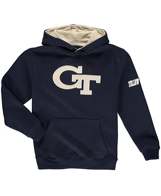 Big Boys Navy Ga Tech Yellow Jackets Big Logo Pullover Hoodie