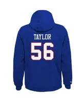 Big Boys Lawrence Taylor Royal New York Giants Retired Player Name and Number Fleece Pullover Hoodie