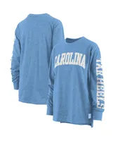 Women's Carolina Blue North Tar Heels Two-Hit Canyon Long Sleeve T-shirt