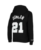 Big Boys Tim Duncan Black San Antonio Spurs Hardwood Classics Name and Number Pullover Hoodie