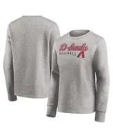 Women's Heathered Gray Arizona Diamondbacks Crew Pullover Sweater