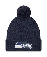 Women's College Navy Seattle Seahawks Brisk Cuffed Knit Hat with Pom