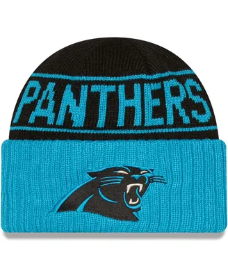 Men's Black and Blue Carolina Panthers Reversible Cuffed Knit Hat