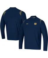 Men's Navy Notre Dame Fighting Irish 2021 Sideline Motivate Quarter-Zip Jacket