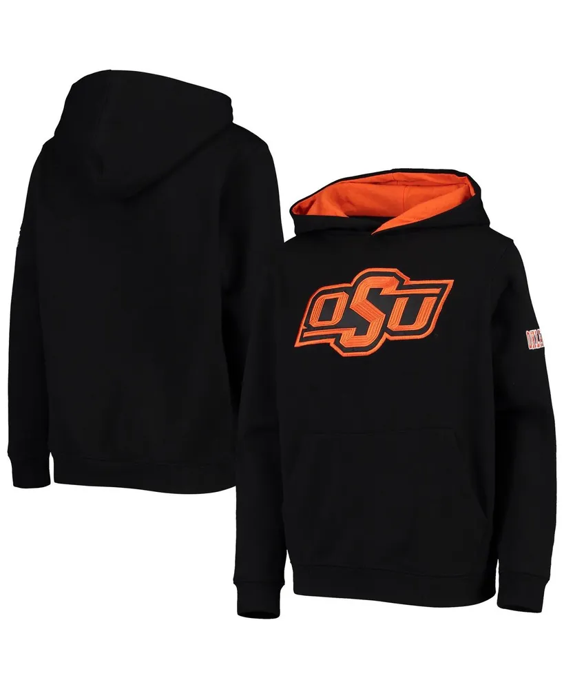 Big Boys Black Oklahoma State Cowboys Big Logo Pullover Hoodie