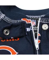 Chicago Bears Unisex Toddler Piped Raglan Full Zip Coverall - Navy Blue