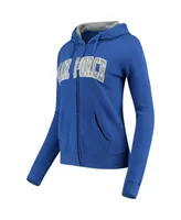 Women's Stadium Athletic Royal Air Force Falcons Arched Name Full-Zip Hoodie