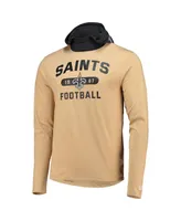 Men's Gold, Black New Orleans Saints Active Block Hoodie Long Sleeve T-shirt