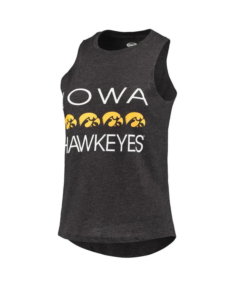 Women's Black, Gold Iowa Hawkeyes Team Tank Top and Pants Sleep Set 