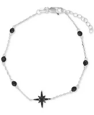 Black Spinel Star Chain Bracelet (5/8 ct. t.w.) in Sterling Silver