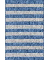 Bayshore Home Outdoor Banded Distressed Stripe 5' x 8' Area Rug