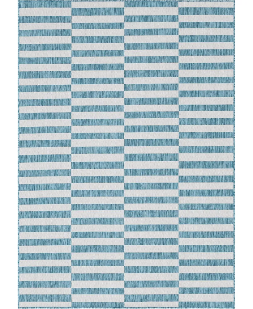 Bayshore Home Outdoor Banded Striped 7' x 10' Area Rug