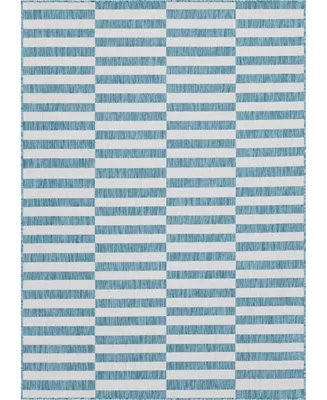 Bayshore Home Outdoor Banded Striped 8' x 11'4" Area Rug