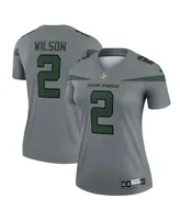 Women's Nike Zach Wilson Gray New York Jets Inverted Legend Jersey