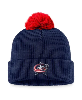 Men's Fanatics Navy Columbus Blue Jackets Team Cuffed Knit Hat with Pom