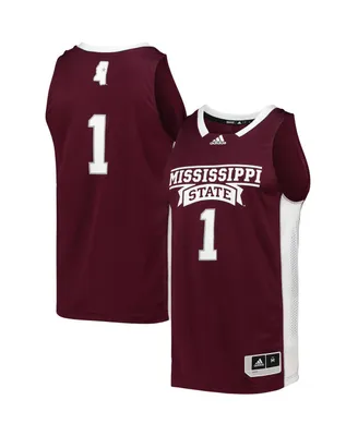 Men's adidas Number 1 Maroon Mississippi State Bulldogs Team Swingman Basketball Jersey