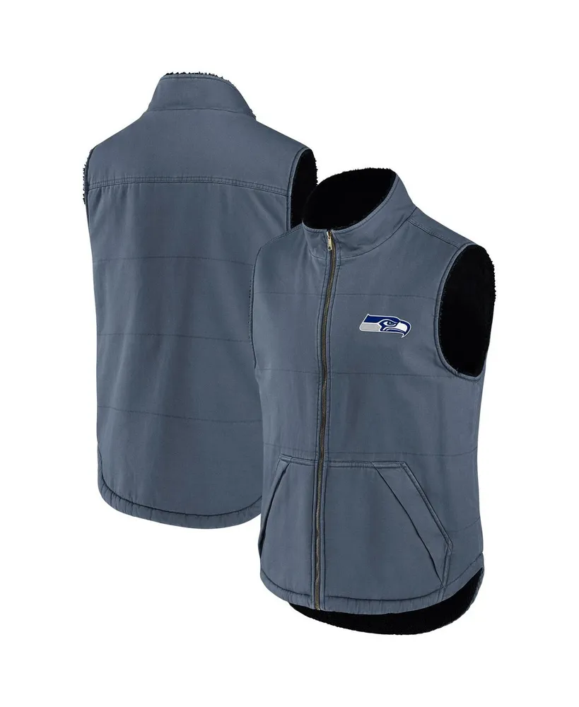 Men's Nfl X Darius Rucker Collection By Fanatics College Navy Seattle Seahawks Sherpa-Lined Full-Zip Vest