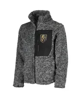 Big Girls Black Vegas Golden Knights Fan Gear Sherpa Full-Zip Jacket