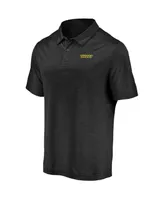 Men's Fanatics Black Oregon Ducks Primary Logo Striated Polo Shirt