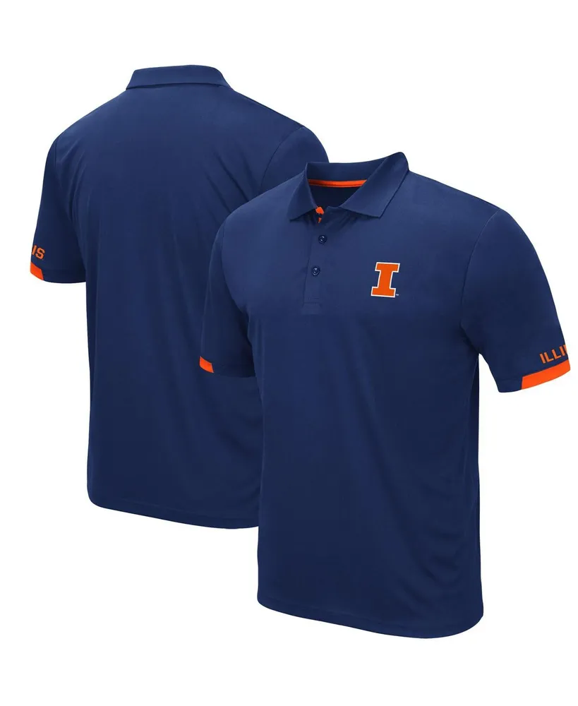 Men's Colosseum Navy Illinois Fighting Illini Logo Santry Polo Shirt