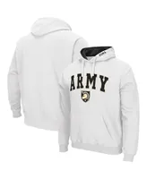 Men's Colosseum White Army Black Knights Arch and Logo 3.0 Pullover Hoodie