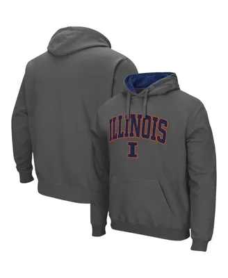 Men's Colosseum Charcoal Illinois Fighting Illini Arch and Logo 3.0 Pullover Hoodie