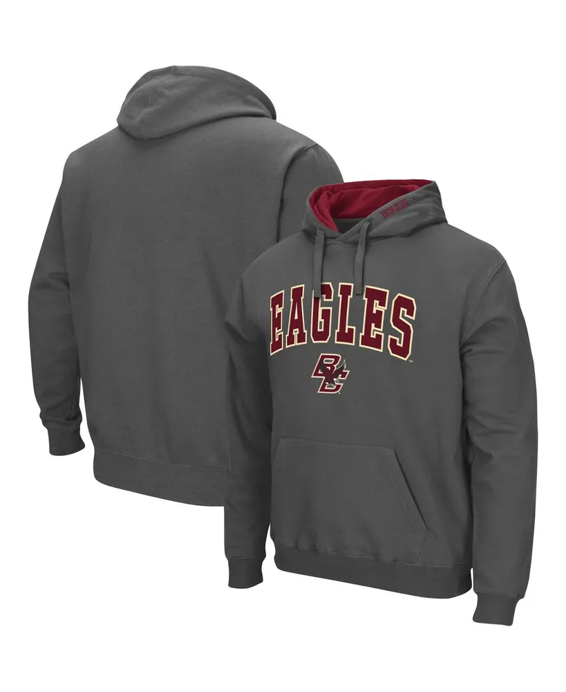 Men's Colosseum Charcoal Boston College Eagles Arch and Logo Pullover Hoodie