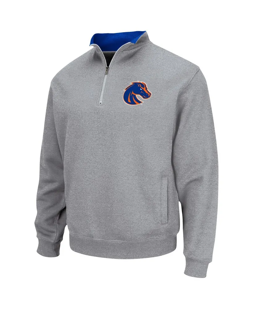 Men's Colosseum Heathered Gray Boise State Broncos Tortugas Team Logo Quarter-Zip Jacket