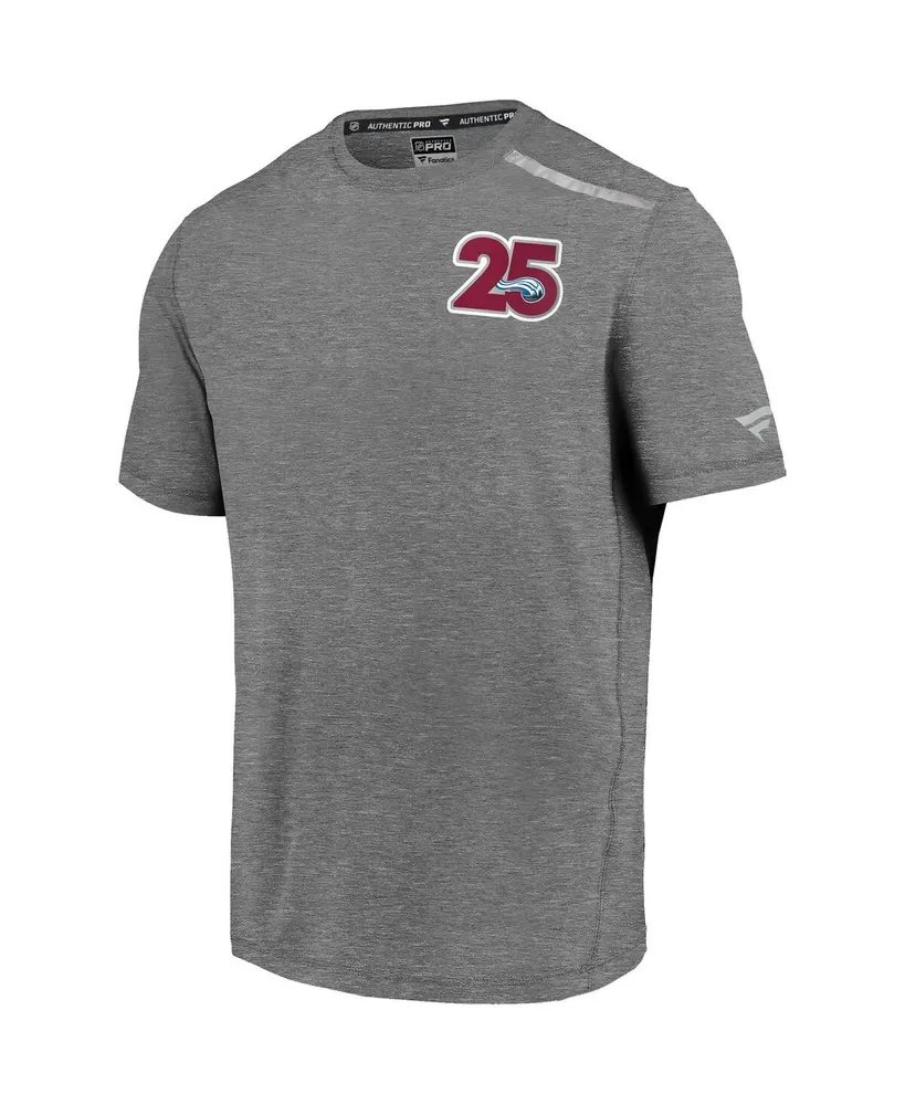 Men's Fanatics Heathered Gray Colorado Avalanche 25th Season Logo T-shirt