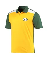 Men's Msx by Michael Strahan Gold, Green Green Bay Packers Challenge Color Block Performance Polo Shirt