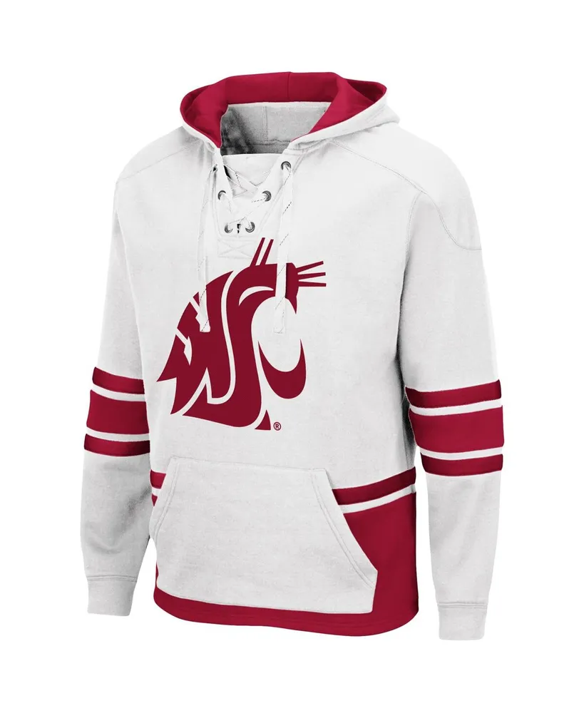 Men's Colosseum White Washington State Cougars Lace Up 3.0 Pullover Hoodie