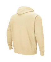 Men's Colosseum Gold Navy Midshipmen Arch and Logo 3.0 Pullover Hoodie