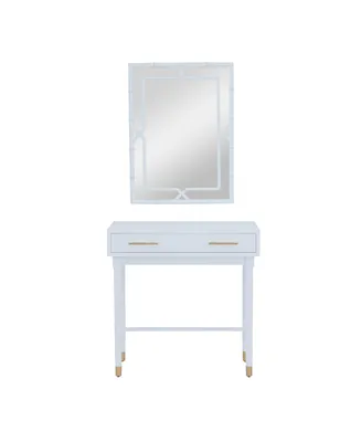 Medium-Density Fibreboard Traditional Console Table with Mirror, Set of 2