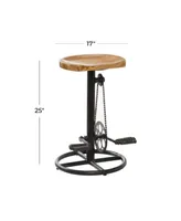 Mango Wood Industrial Counter Stool