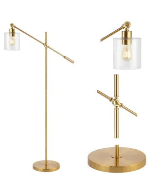 Kathryn Classic Glass Adjustable Head Modern Led Floor Lamp - Gold