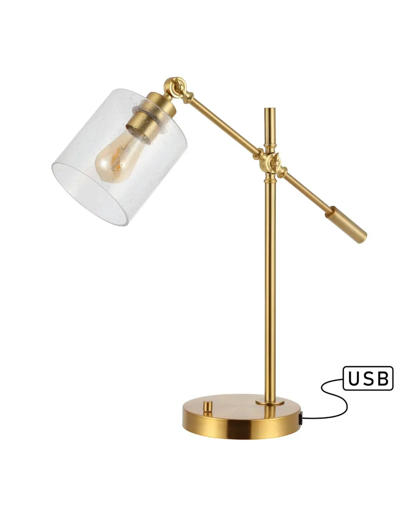 Jonathan Y Kathryn Classic Glass Adjustable Head Modern Usb