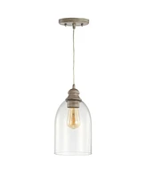 Fontaine 6.25" Adjustable Greige Glass Led Pendant