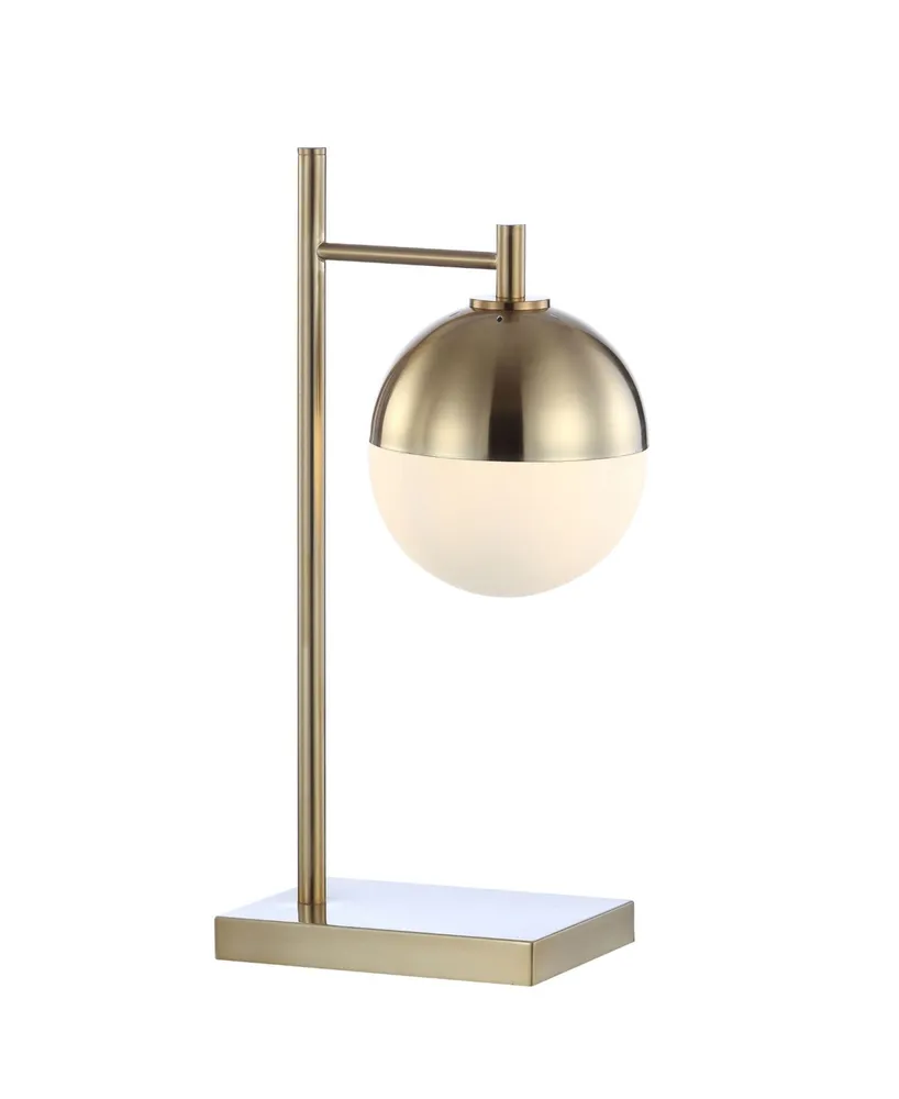 Brass Table Lamp with Blown Glass Globe And Shade