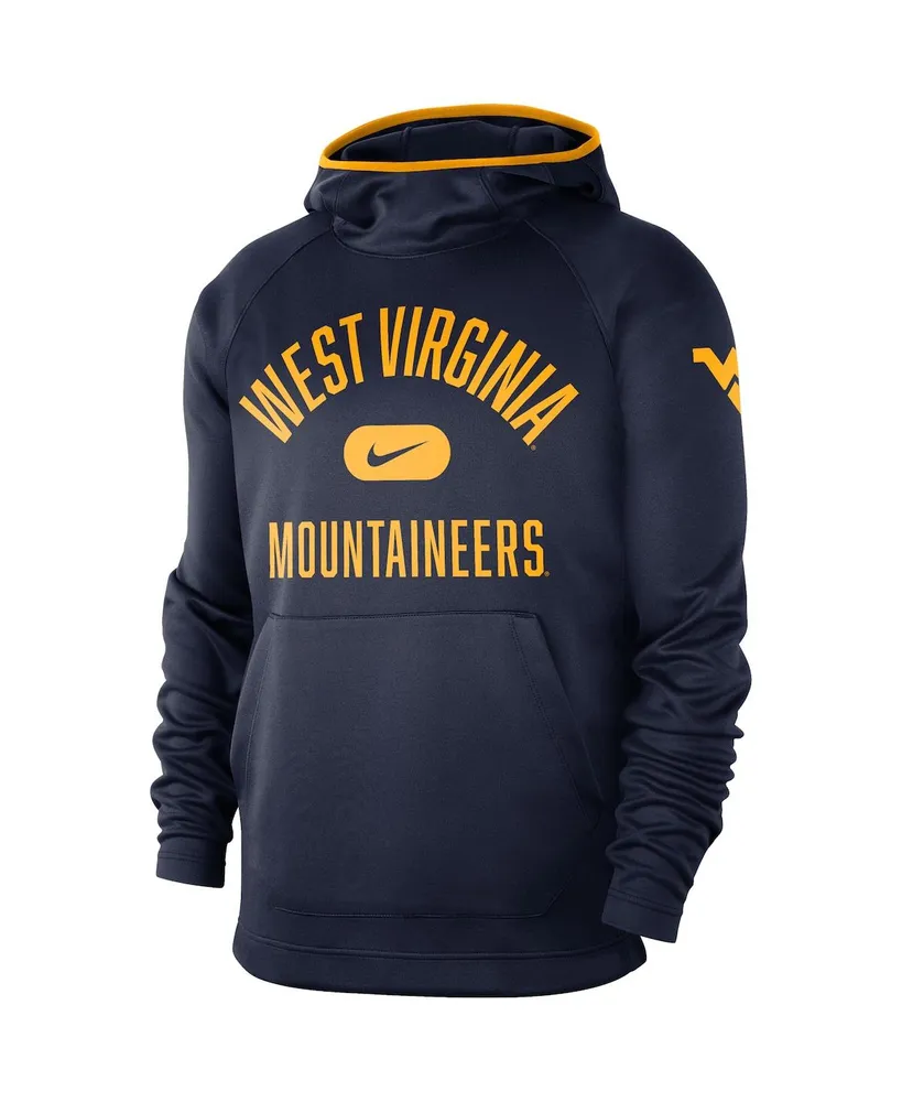 Men's Navy West Virginia Mountaineers Basketball Spotlight Performance Raglan Pullover Hoodie