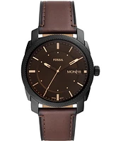 Fossil Men's Machine Brown Leather Strap Watch 42mm