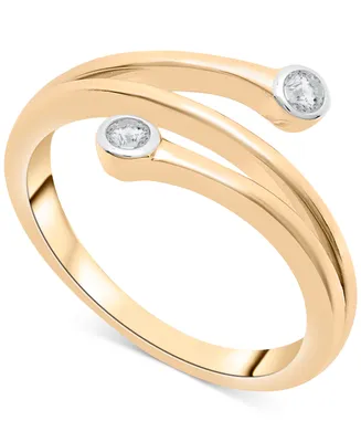 Wrapped Diamond Bezel Statement Ring (1/10 ct. t.w.) in 14k Gold, Created for Macy's