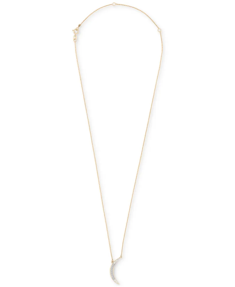 Wrapped Diamond Moon Pendant Necklace (1/10 ct. t.w.) in 14k Gold, 17" + 2" extender, Created for Macy's