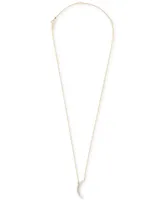 Wrapped Diamond Moon Pendant Necklace (1/10 ct. t.w.) in 14k Gold, 17" + 2" extender, Created for Macy's