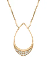 Wrapped Diamond Teardrop Pendant Necklace (1/10 ct. t.w.) in 14k Gold, 17" + 2" extender, Created for Macy's