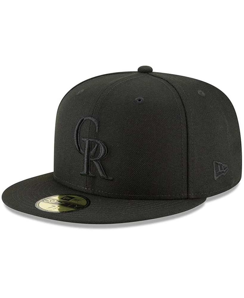 Men's New Era Black Colorado Rockies Primary Logo Basic 59FIFTY Fitted Hat