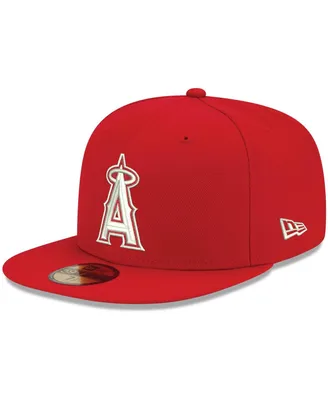 Men's New Era Red Los Angeles Angels Logo White 59FIFTY Fitted Hat