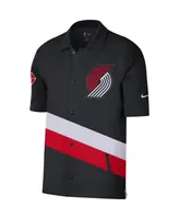 Men's Nike Black, Red Portland Trail Blazers 2021/22 City Edition Therma Flex Showtime Short Sleeve Full-Snap Collar Jacket