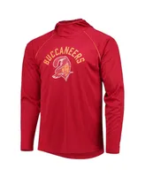 Men's Starter Red Tampa Bay Buccaneers Throwback Raglan Hoodie Long Sleeve T-shirt