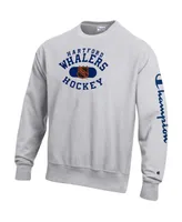 Men's Champion Heathered Gray Hartford Whalers Reverse Weave Pullover Sweatshirt