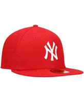 Men's New Era Red York Yankees Logo White 59FIFTY Fitted Hat
